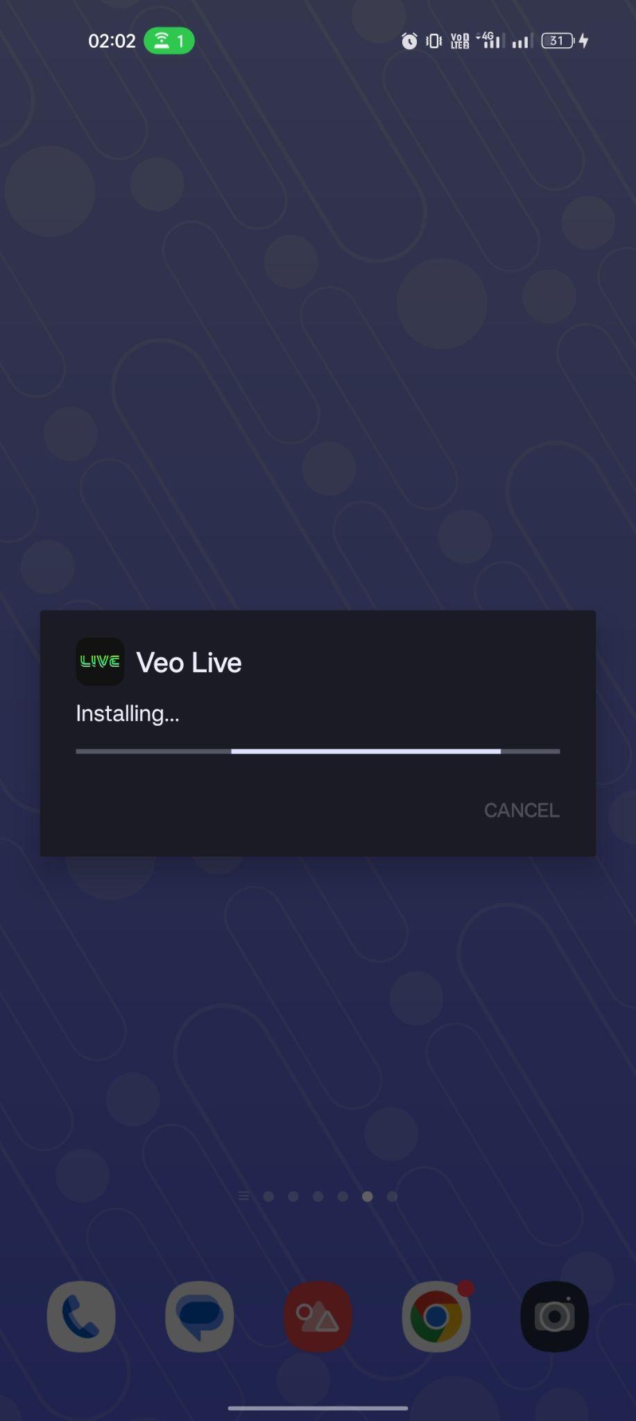 Veo Live apk installing