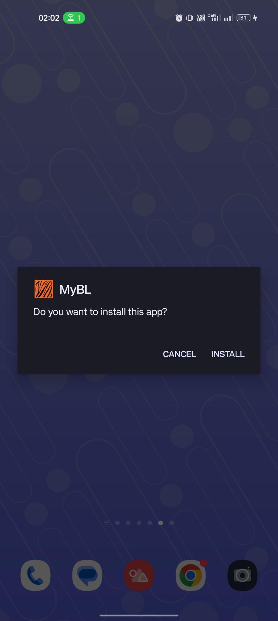 click on install