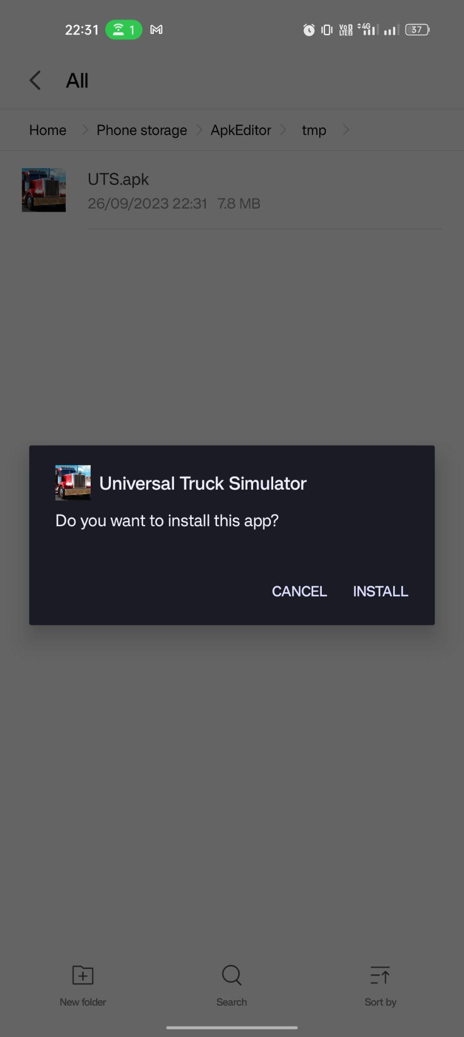 click on install