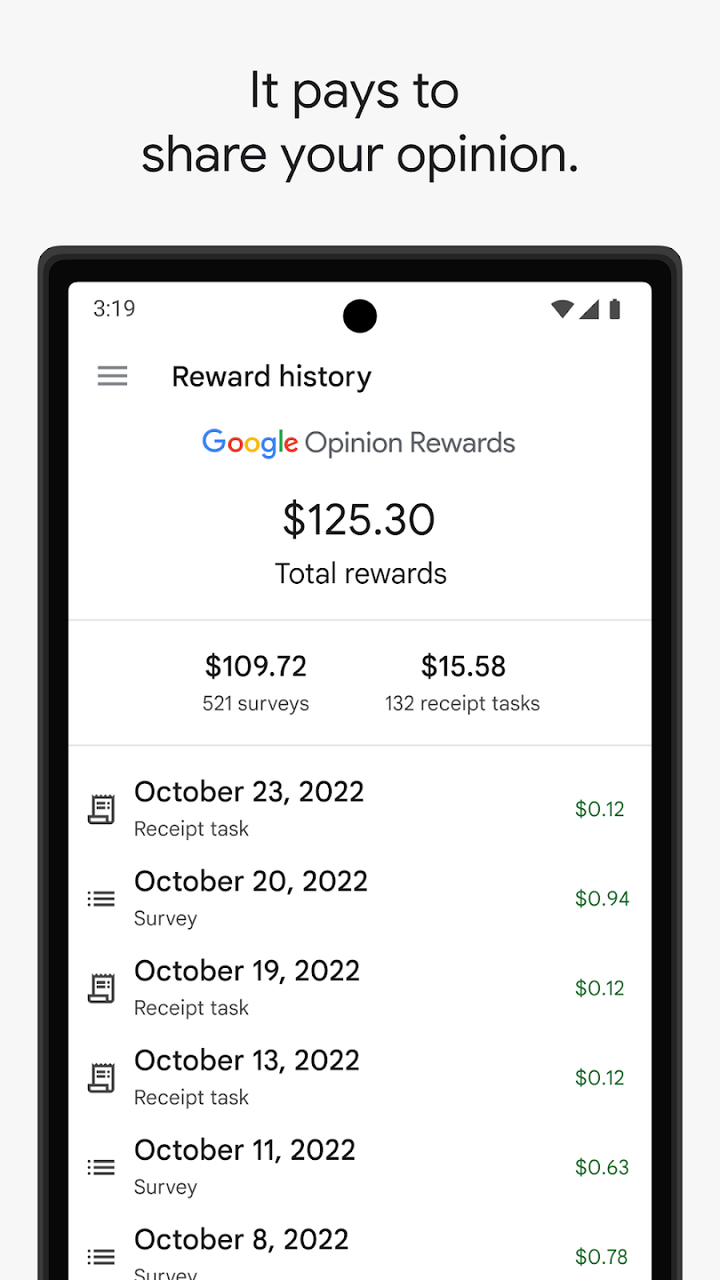 Google Opinion Rewards screenshot