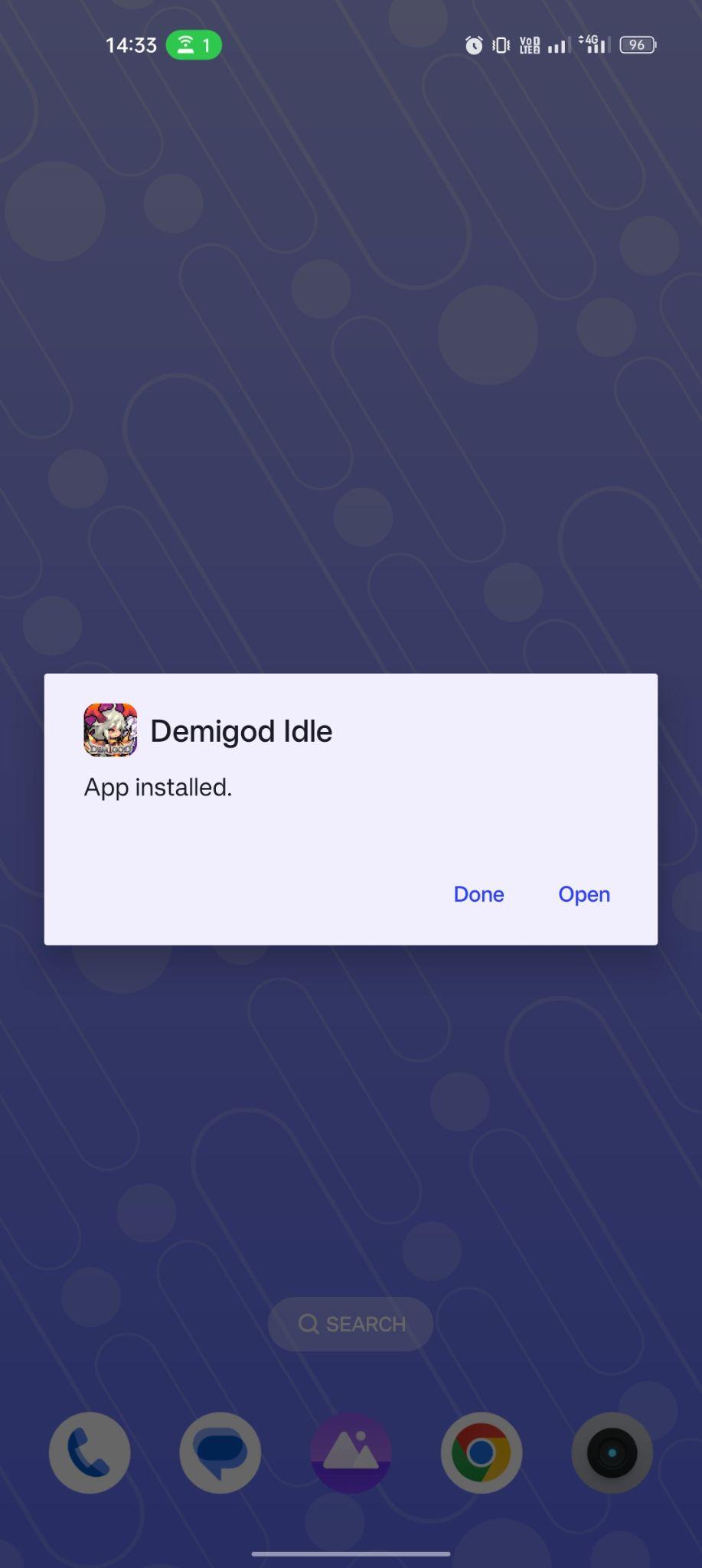 Demigod Idle apk installed