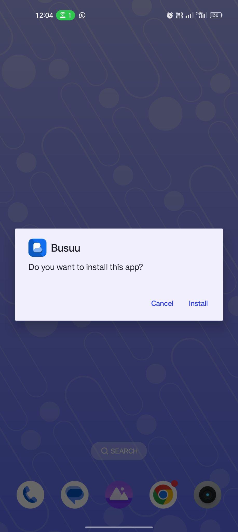 click on install