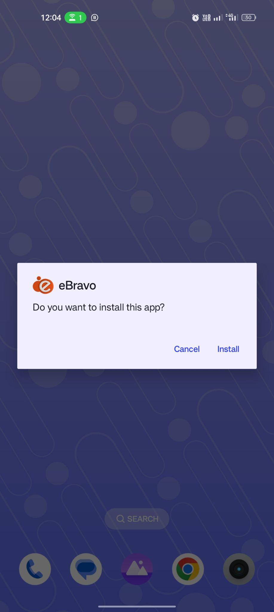 click on install