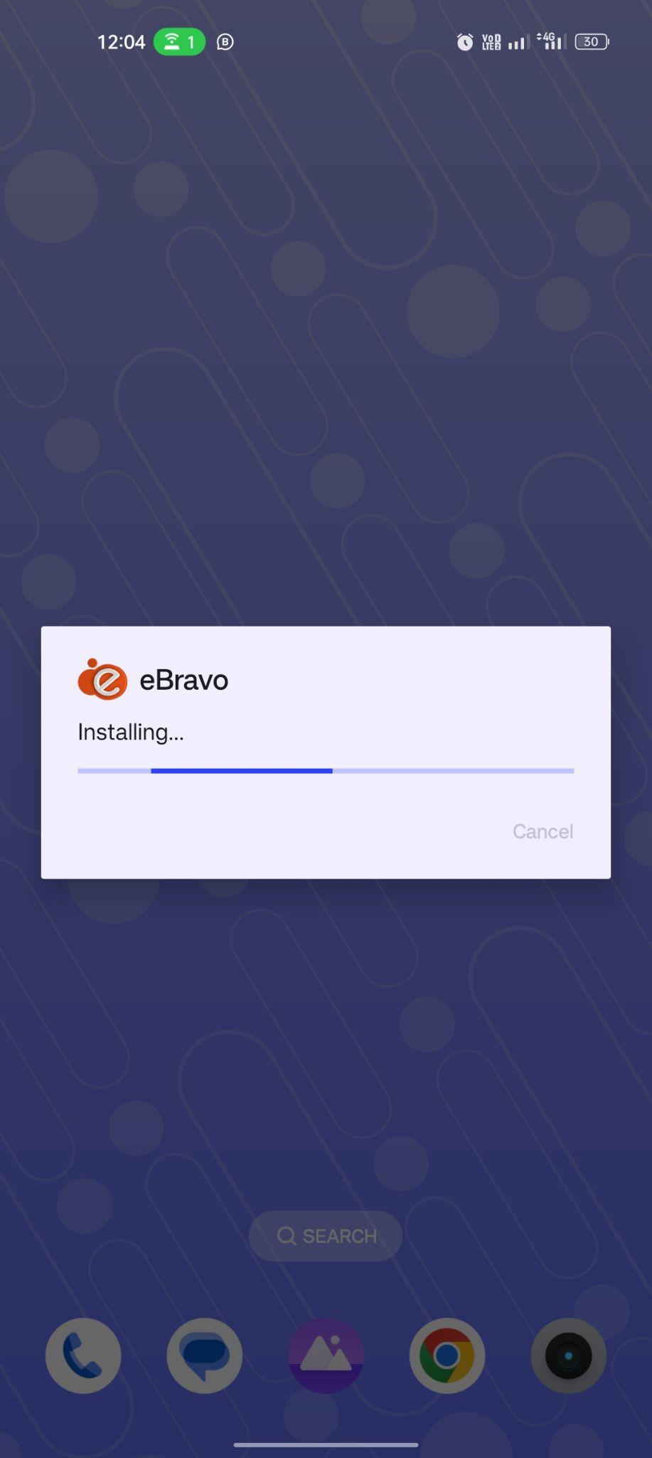 eBravo apk installing