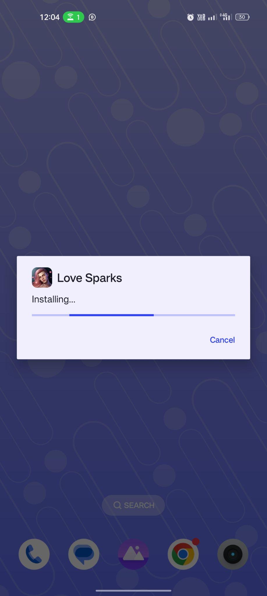 Love Sparks apk installing