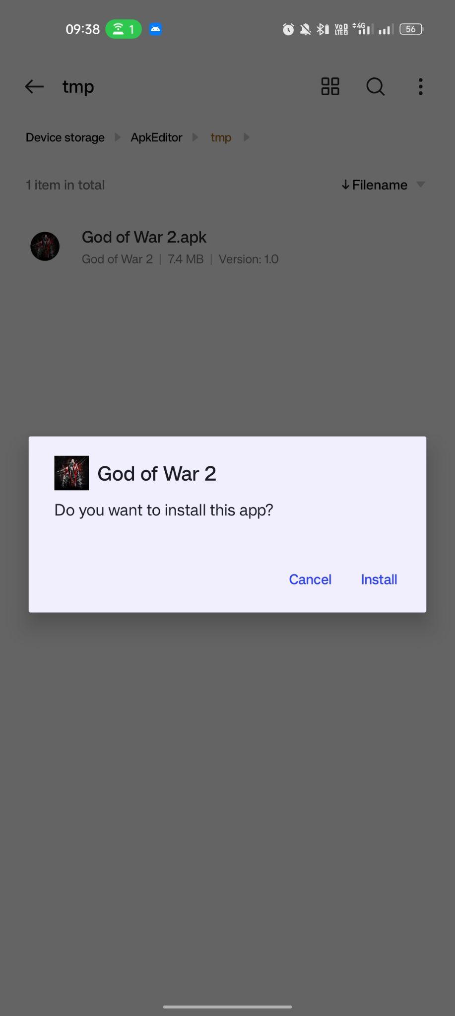 click on install