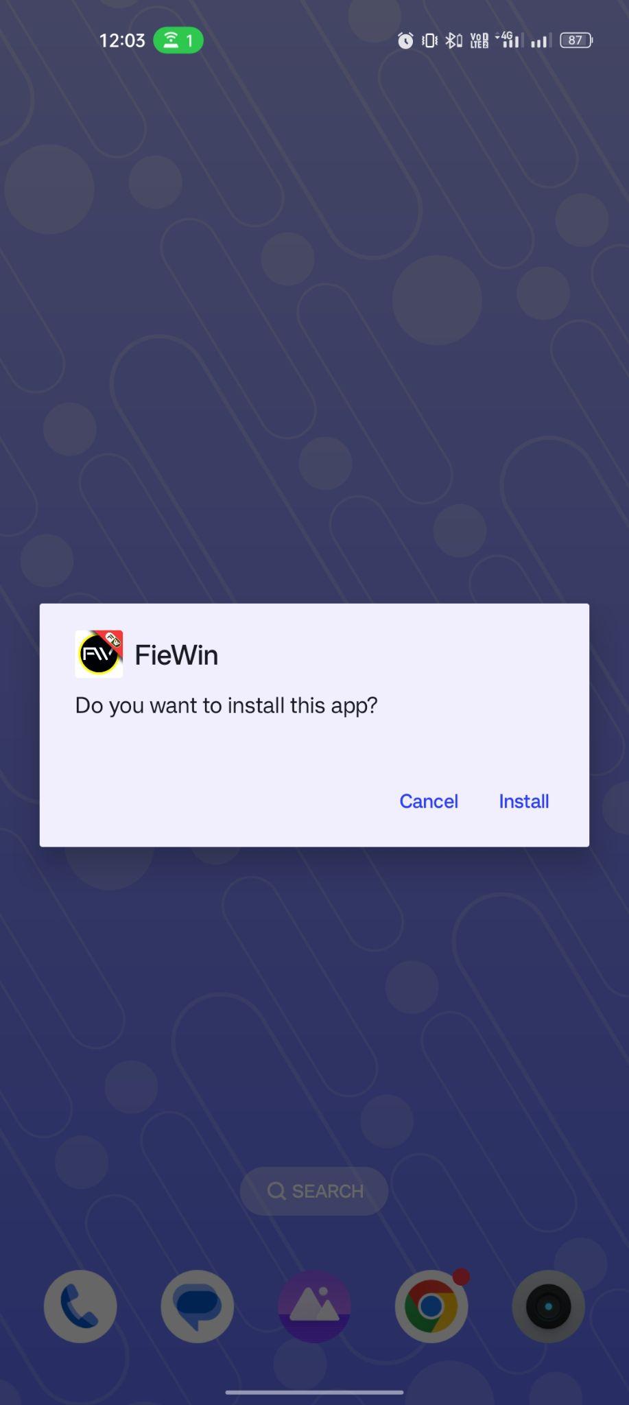 click on install