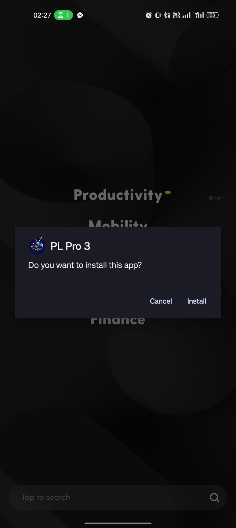 click on install
