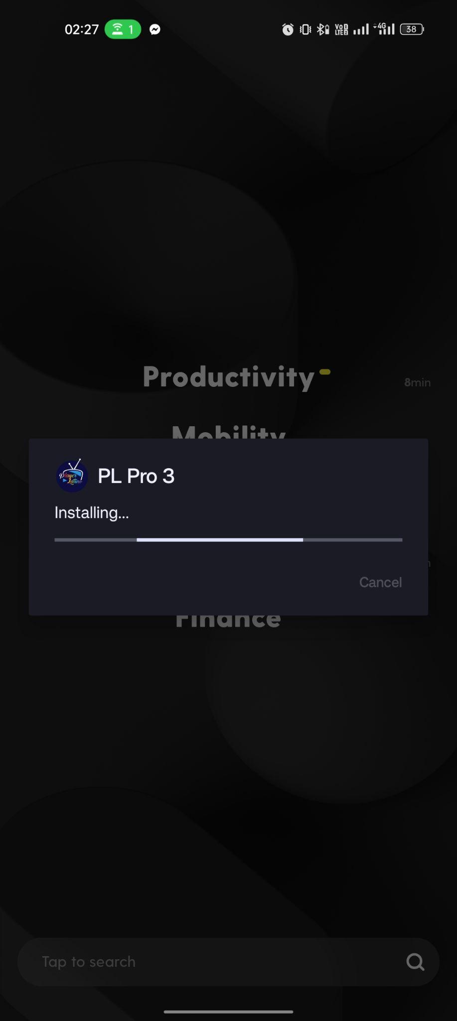 Pato Player apk installing