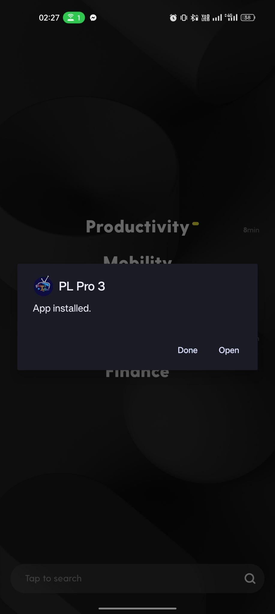 Pato Player apk installed