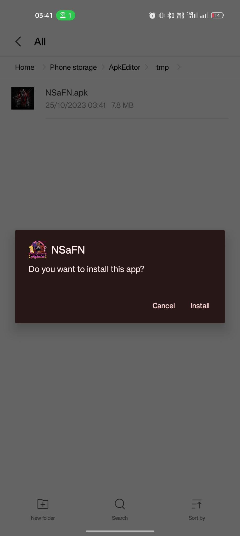 click on install