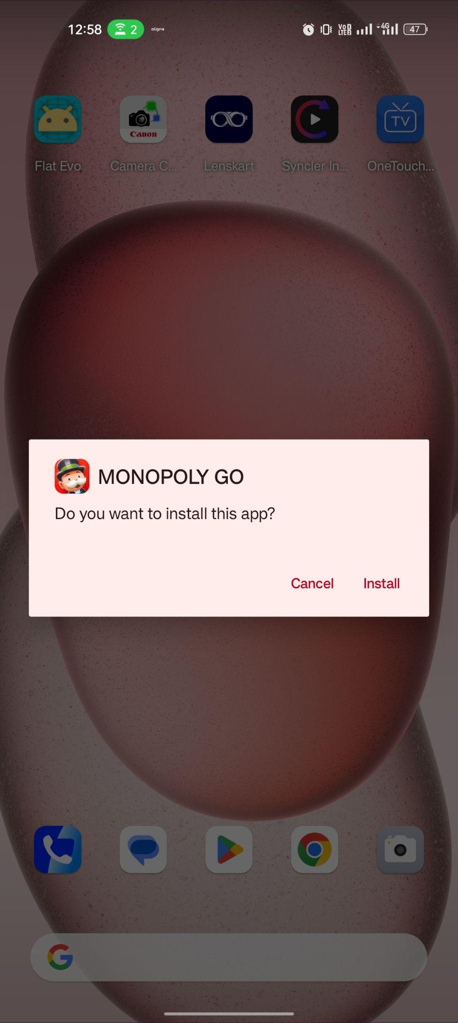 click on install