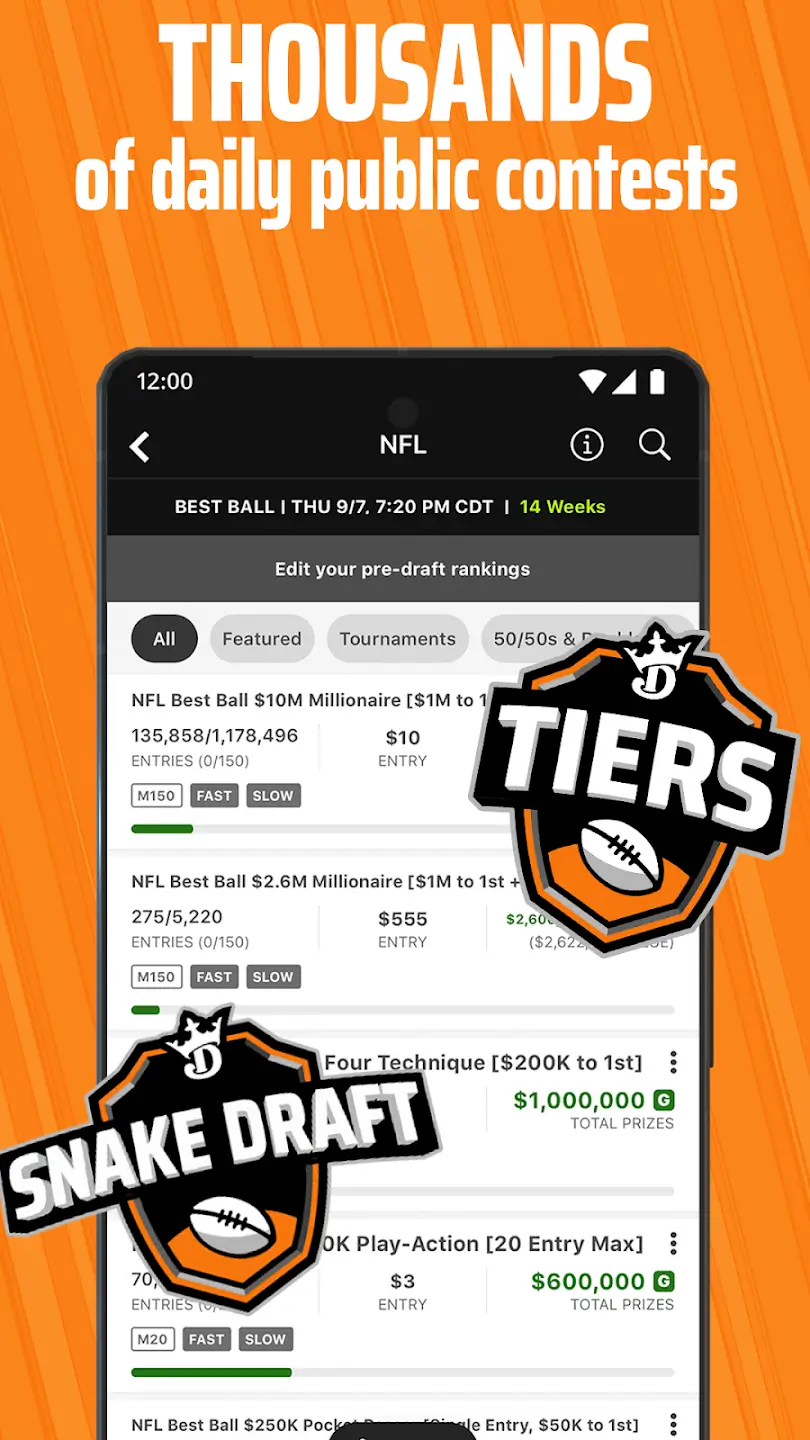 DraftKings screenshot