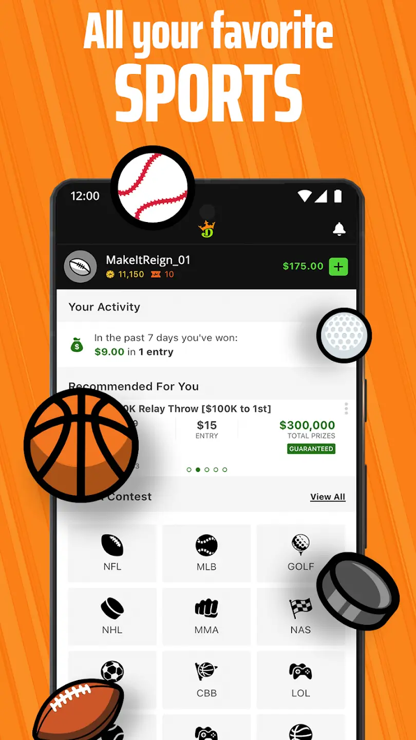 DraftKings screenshot