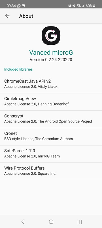 MicroG screenshot