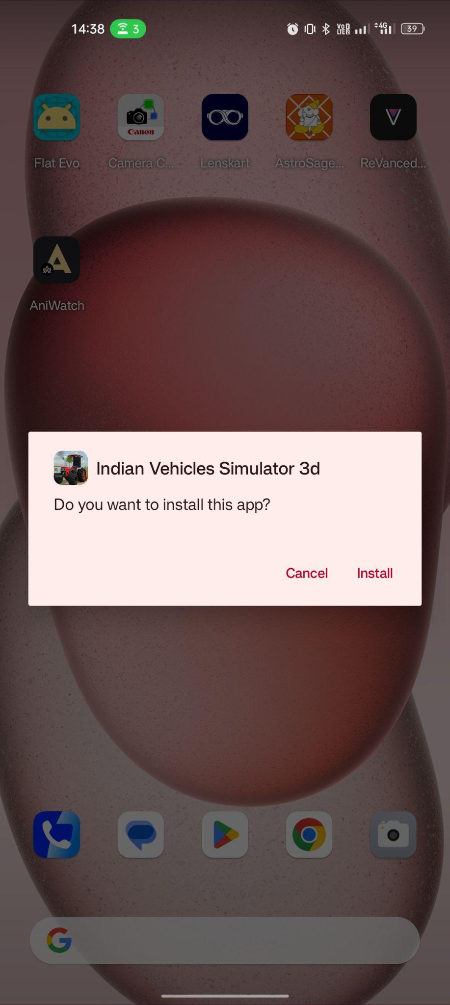 click on install