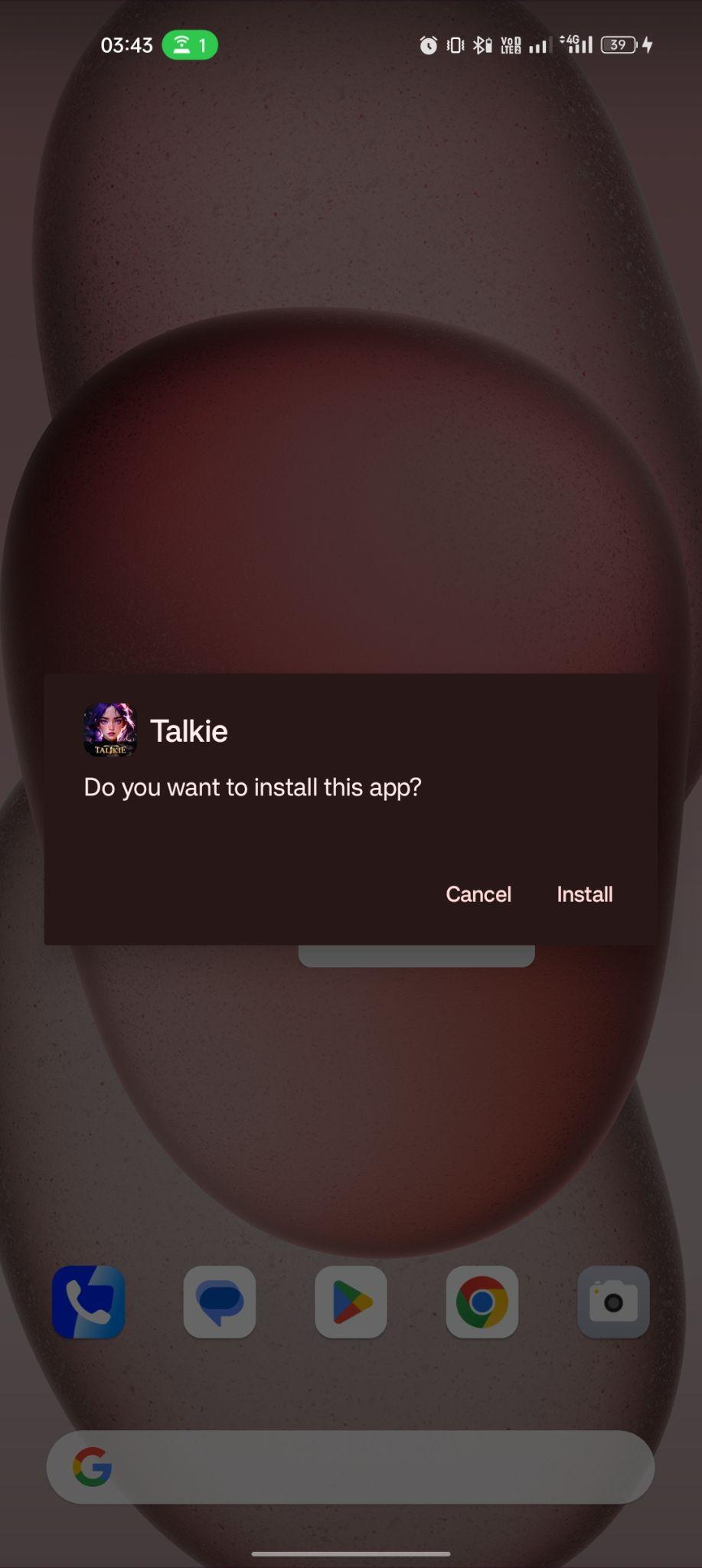 click on install