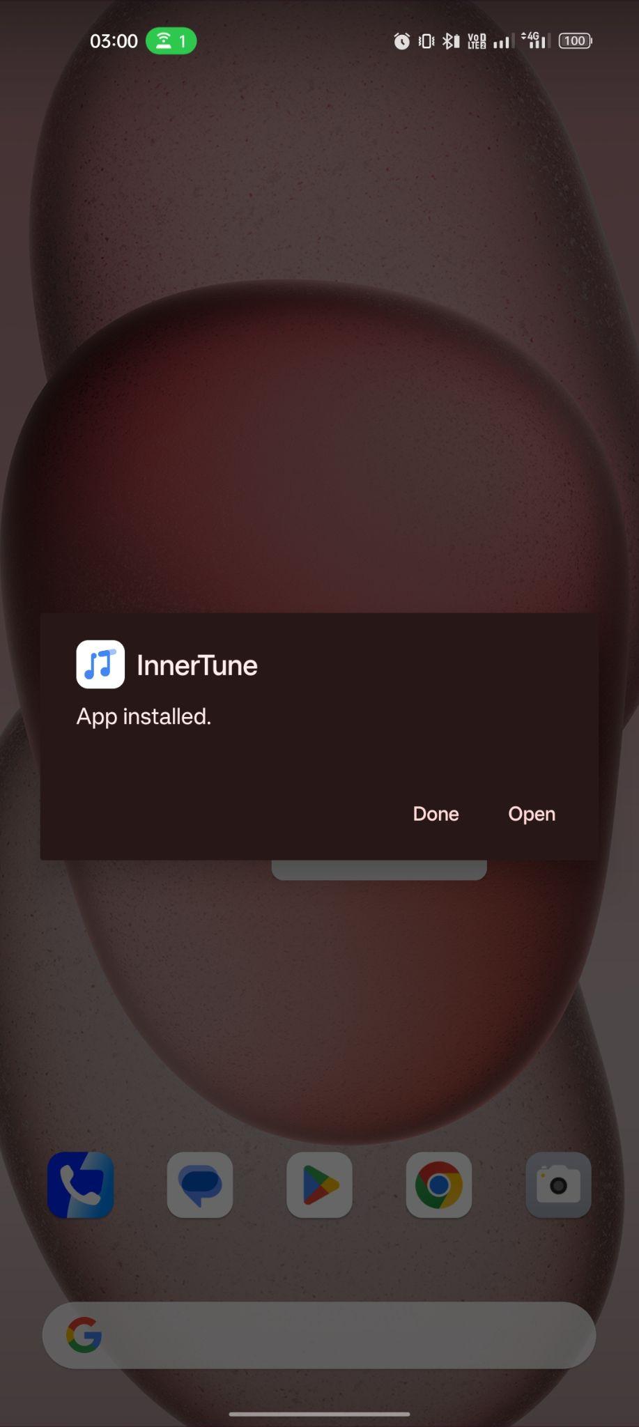 InnerTune apk installed