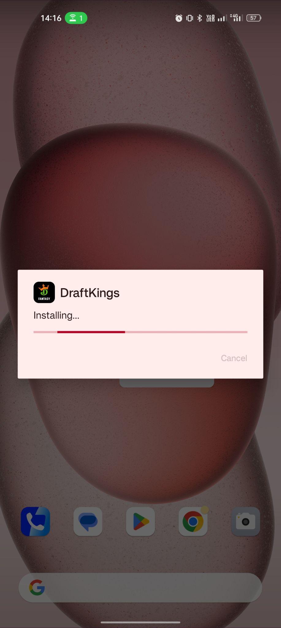 DraftKings apk installing
