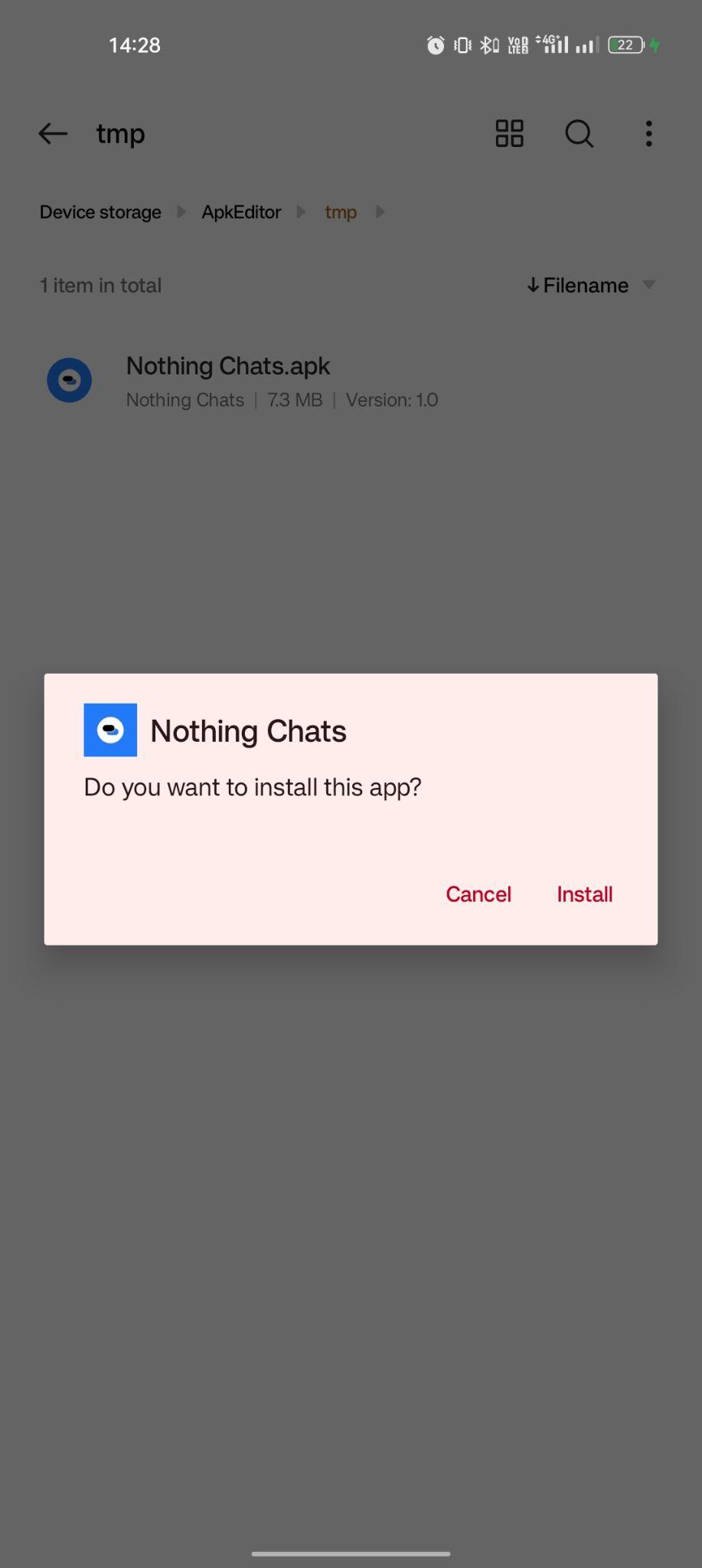 click on install