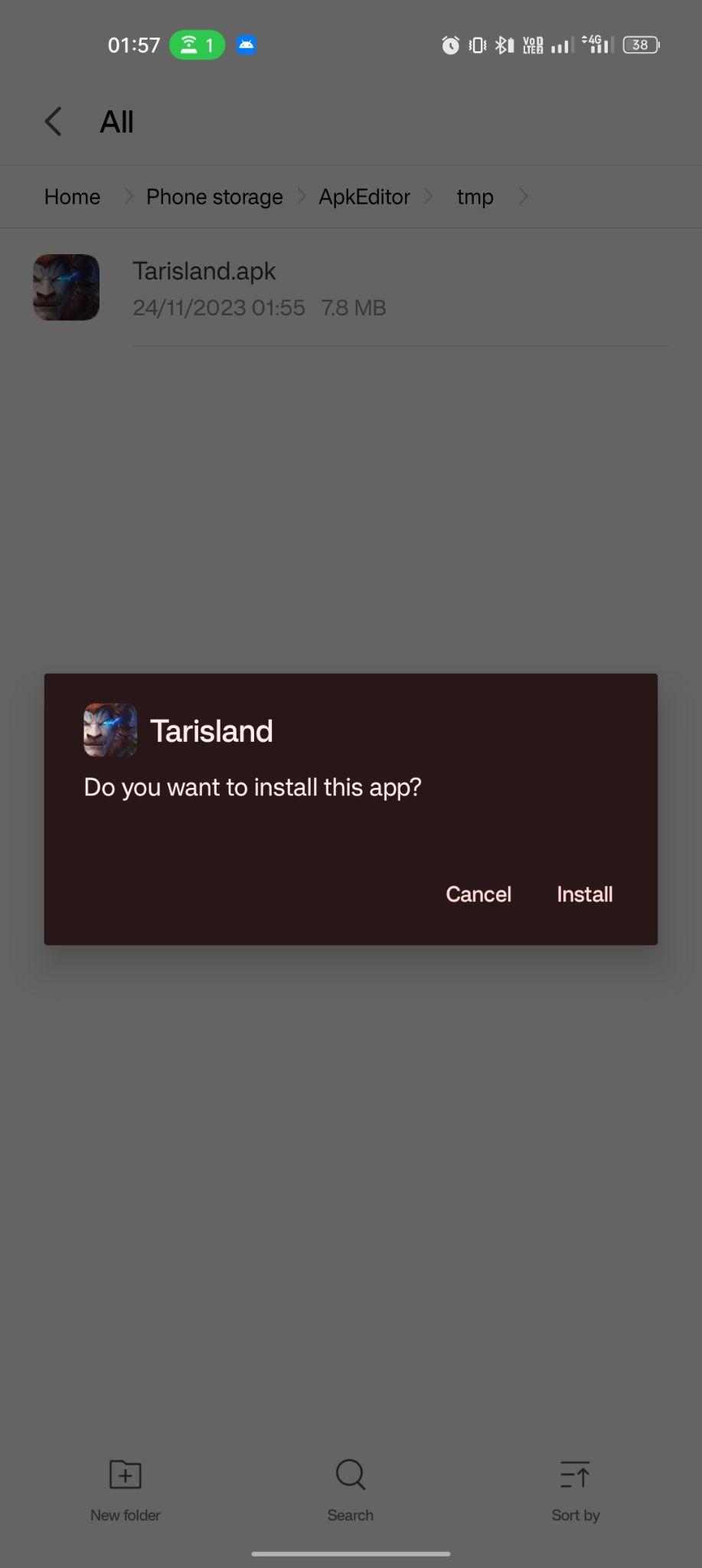 click on install