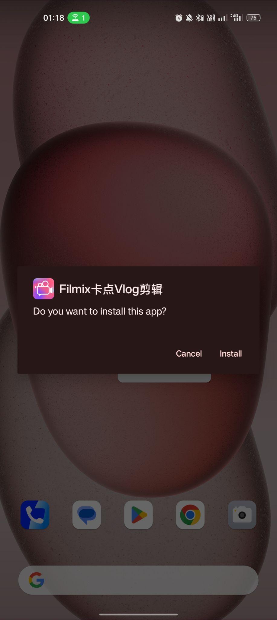 click on install