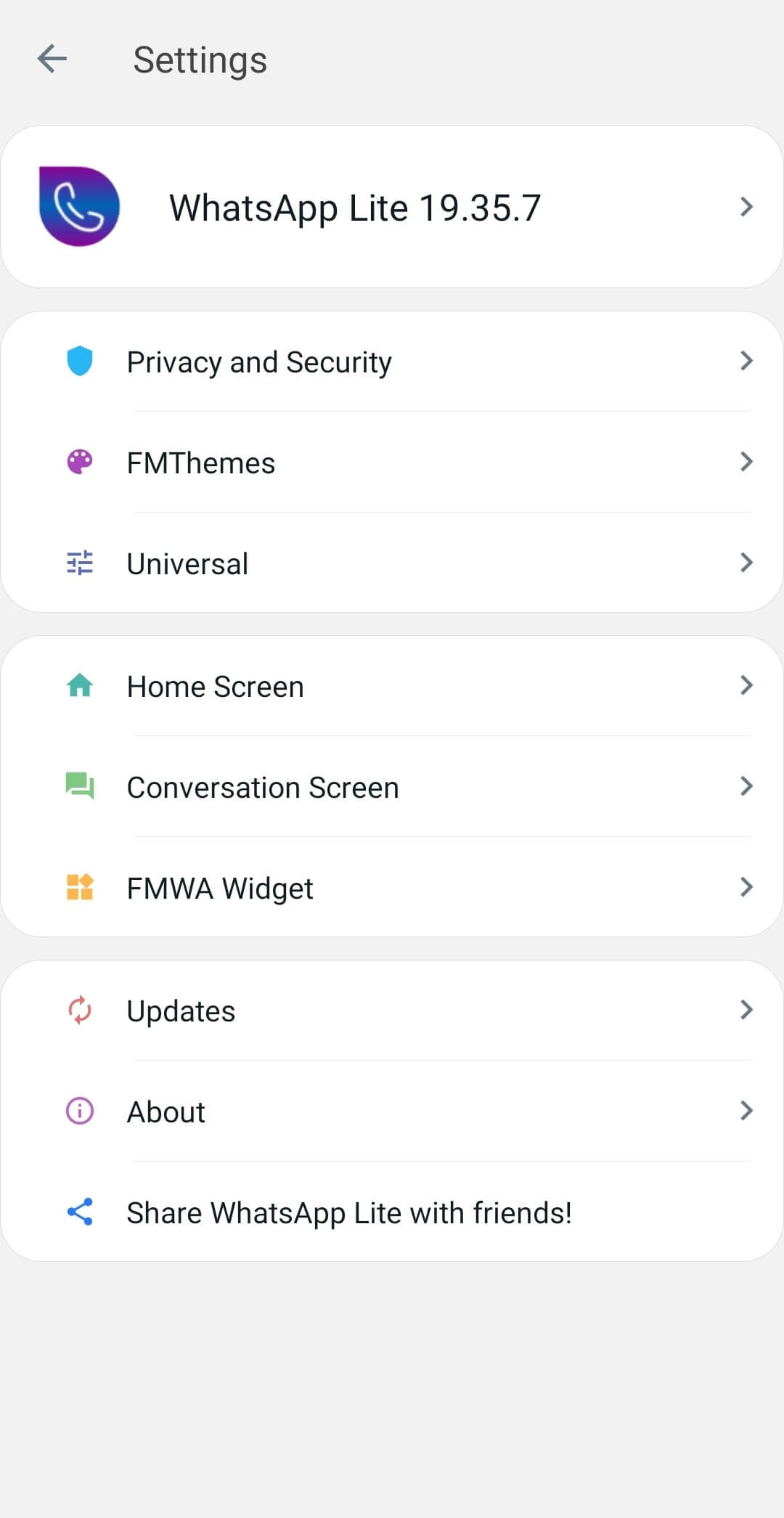 WhatsApp Lite screenshot