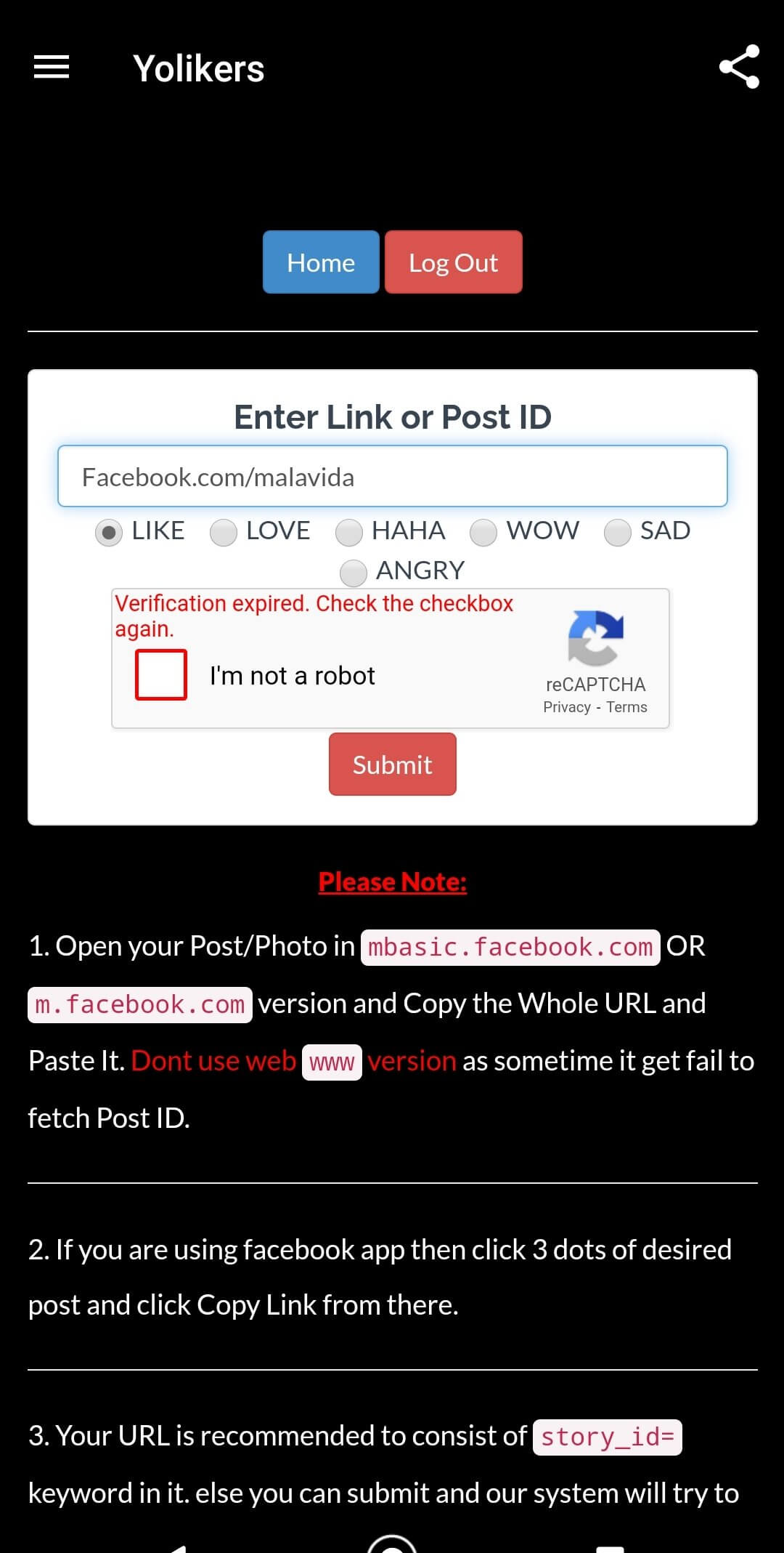 YoLikers screenshot