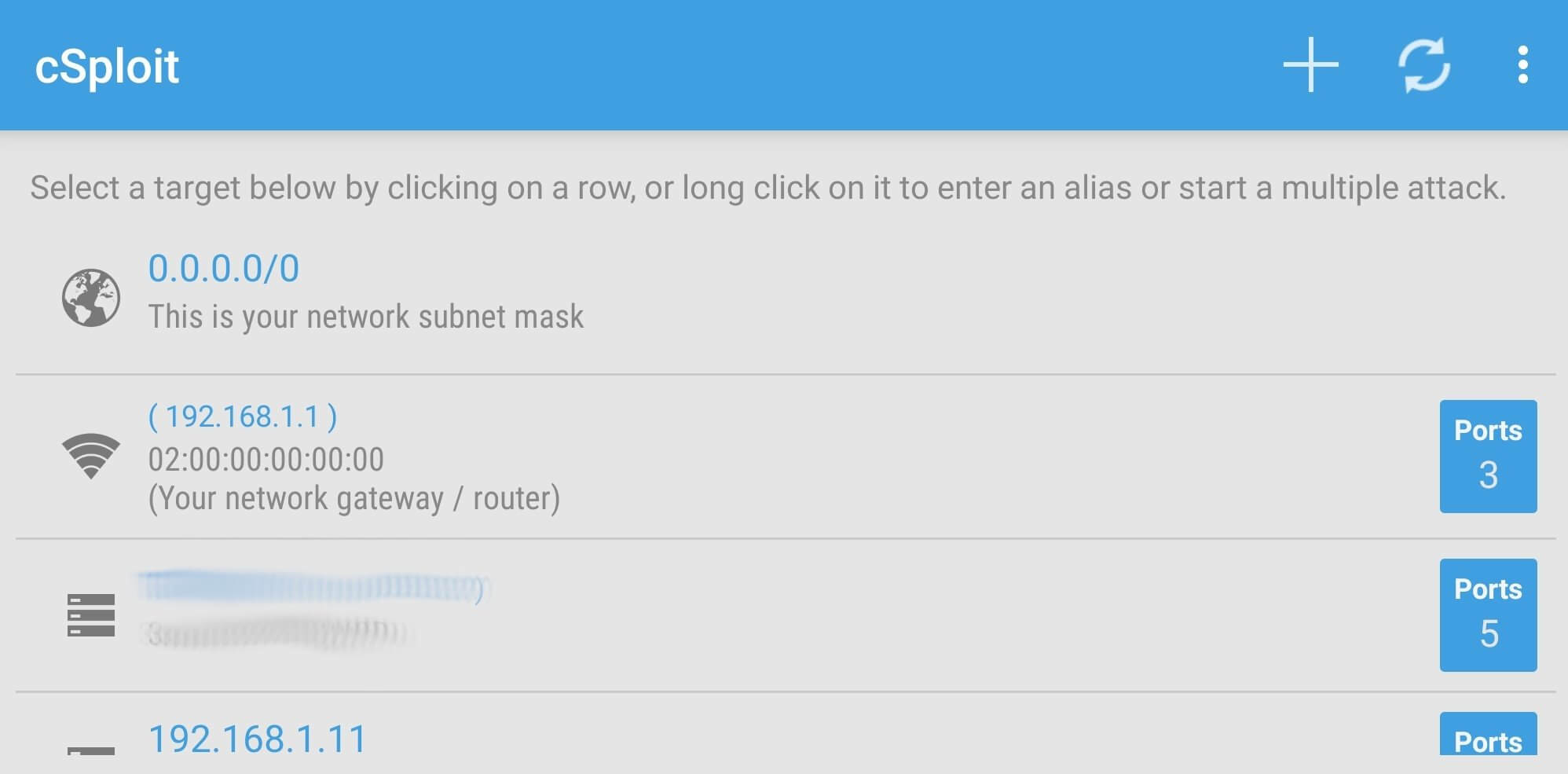 cSploit screenshot