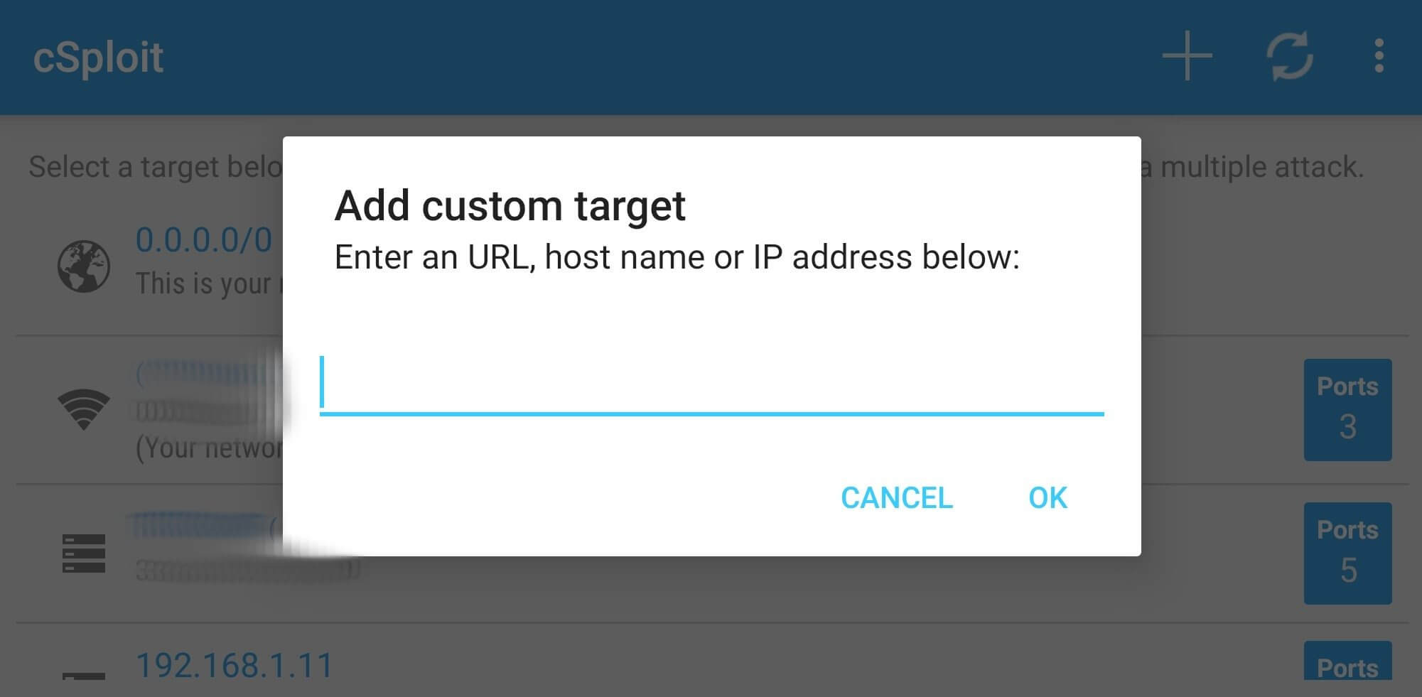 cSploit screenshot