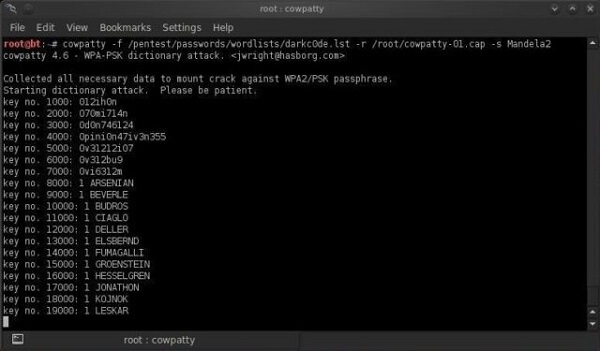 coWPAtty screenshot