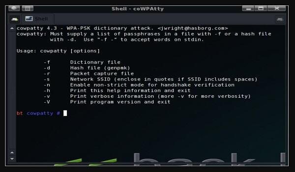 coWPAtty screenshot
