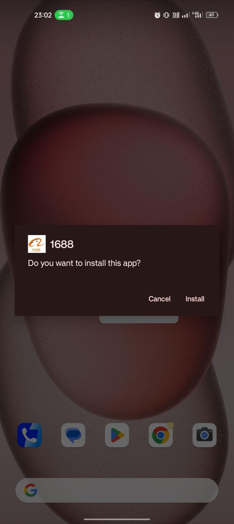 click on install