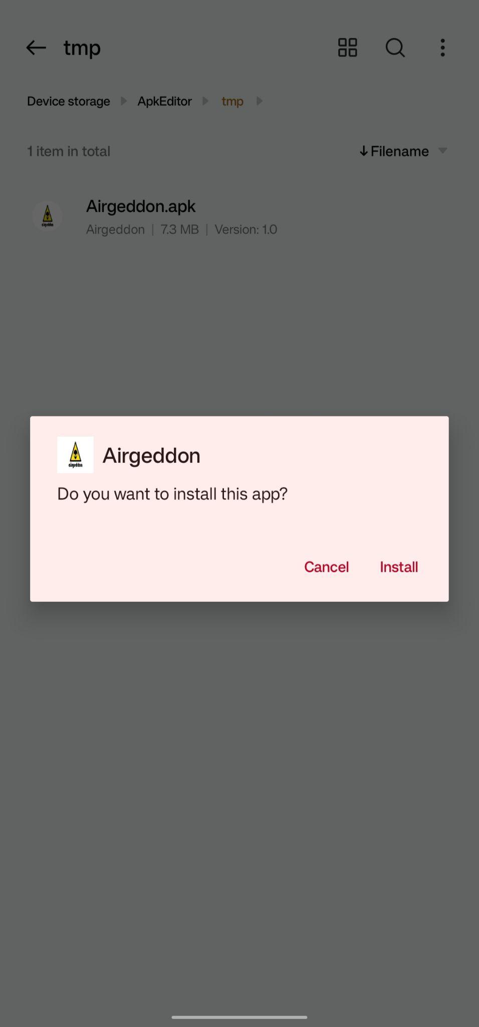 click on install