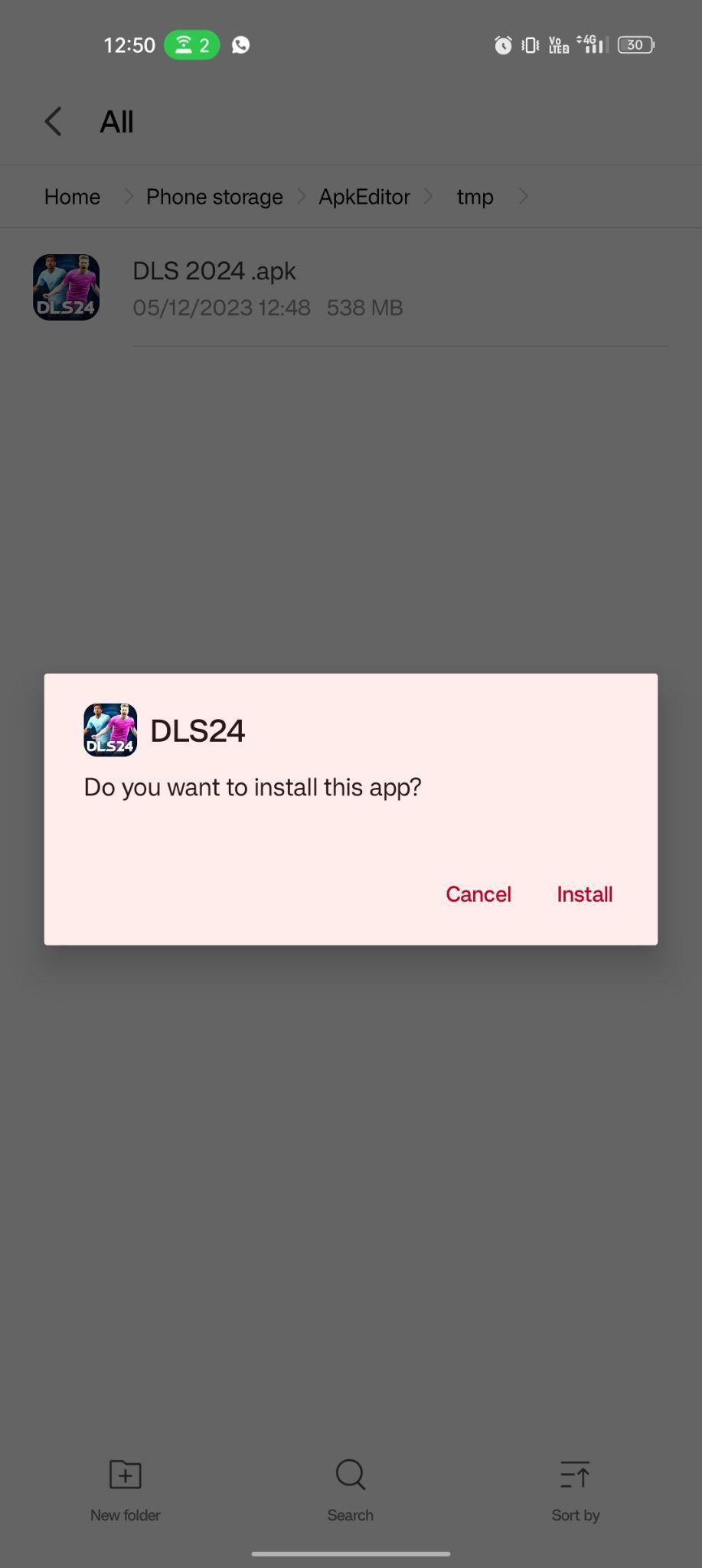 click on install