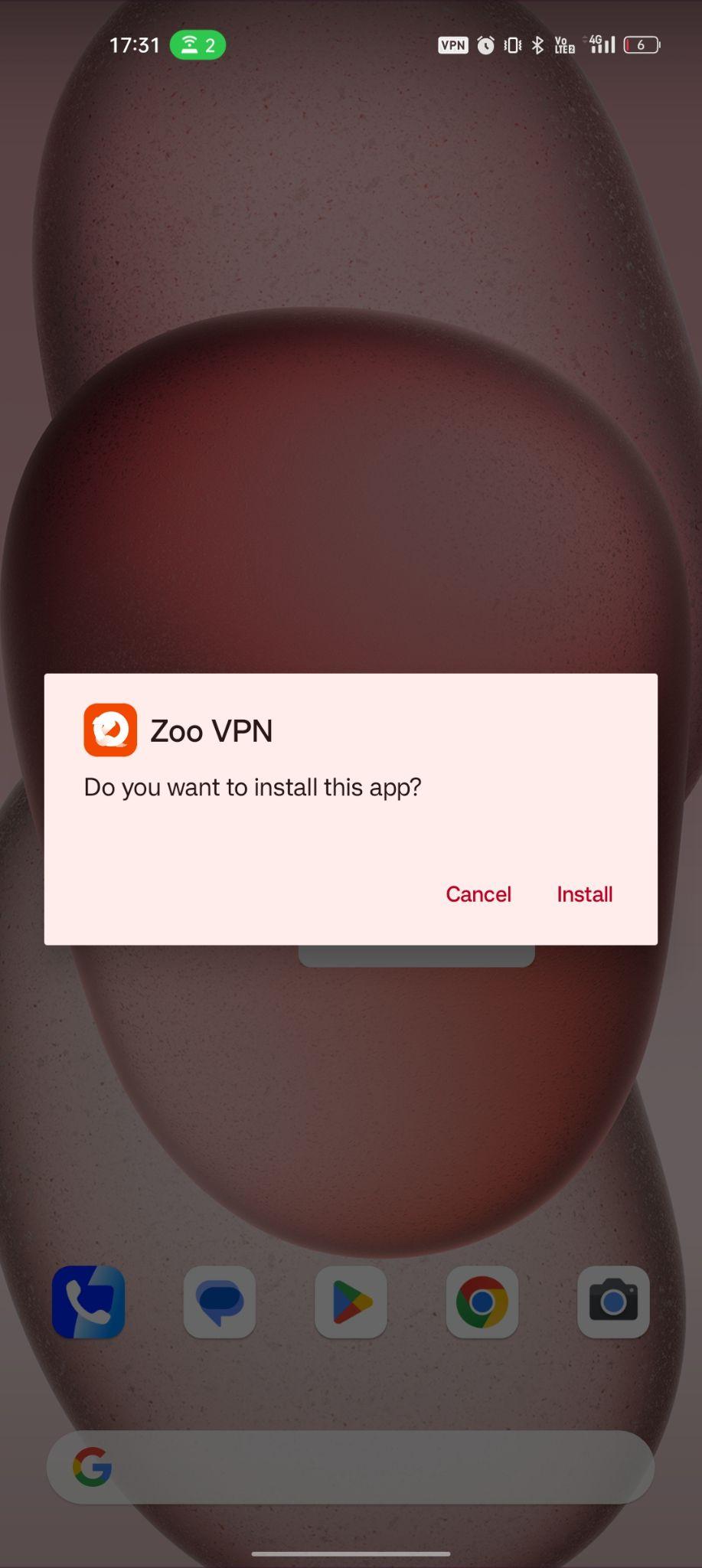 click on install