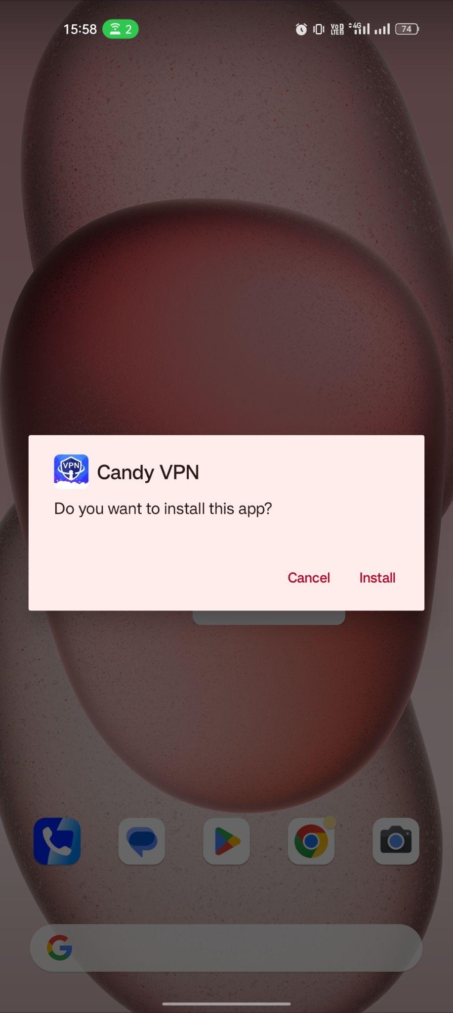 click on install