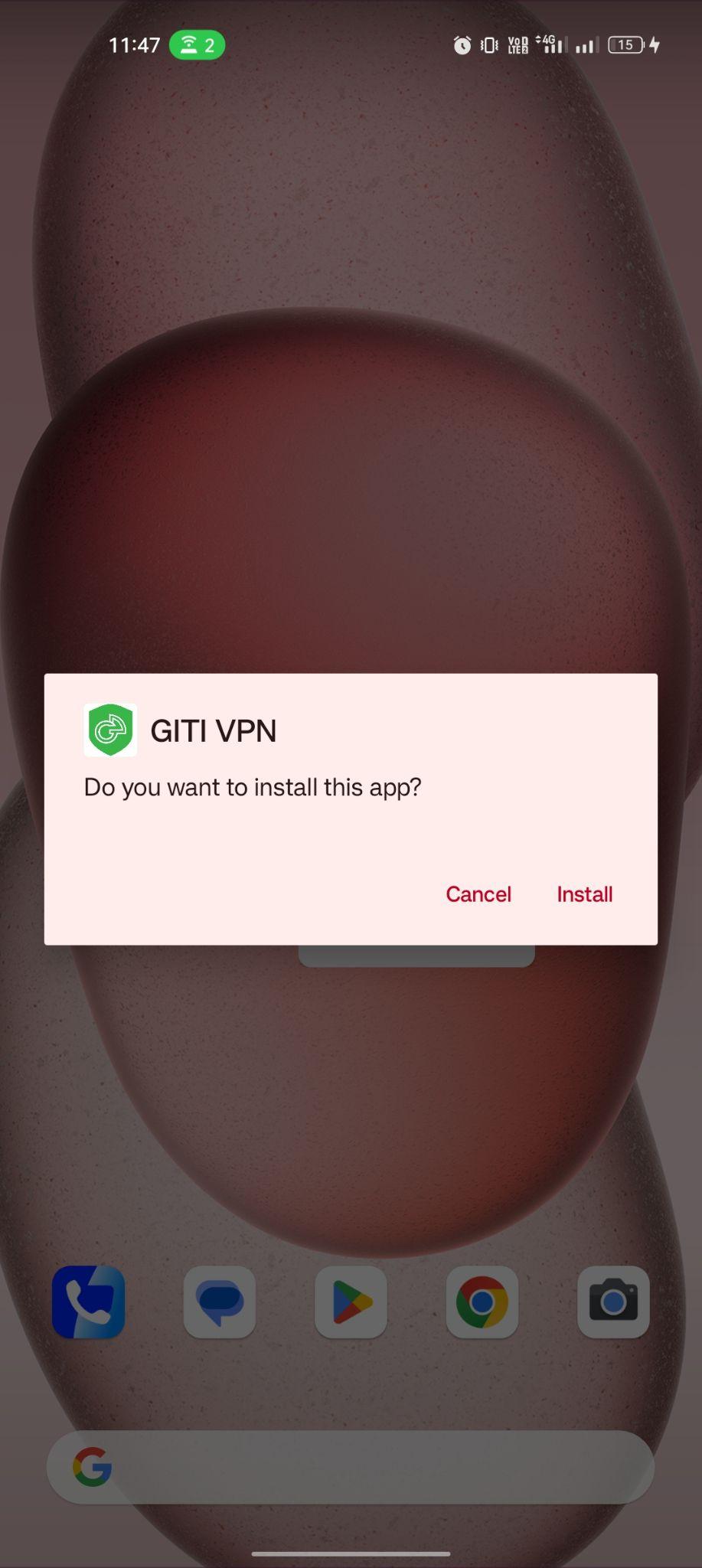 click on install
