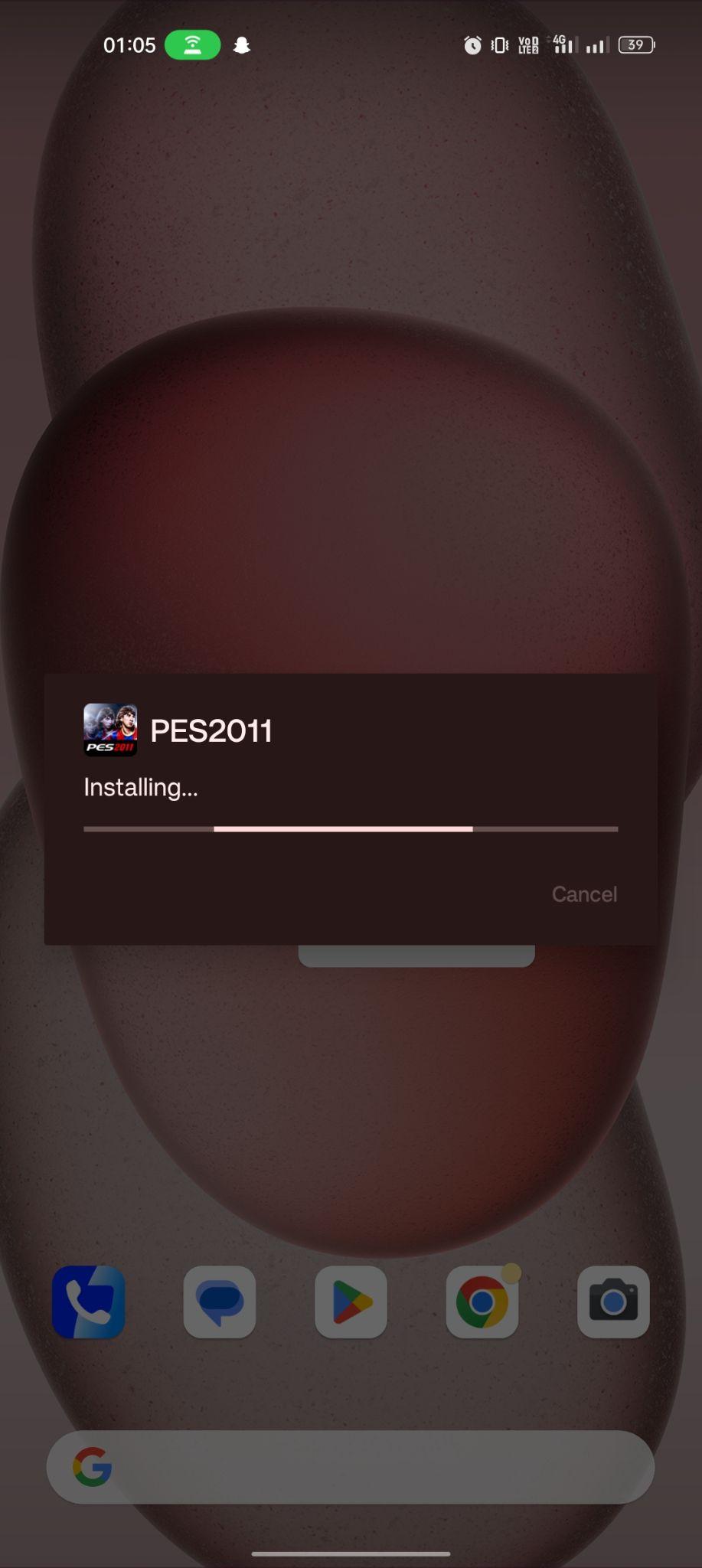 PES 2011 apk installing