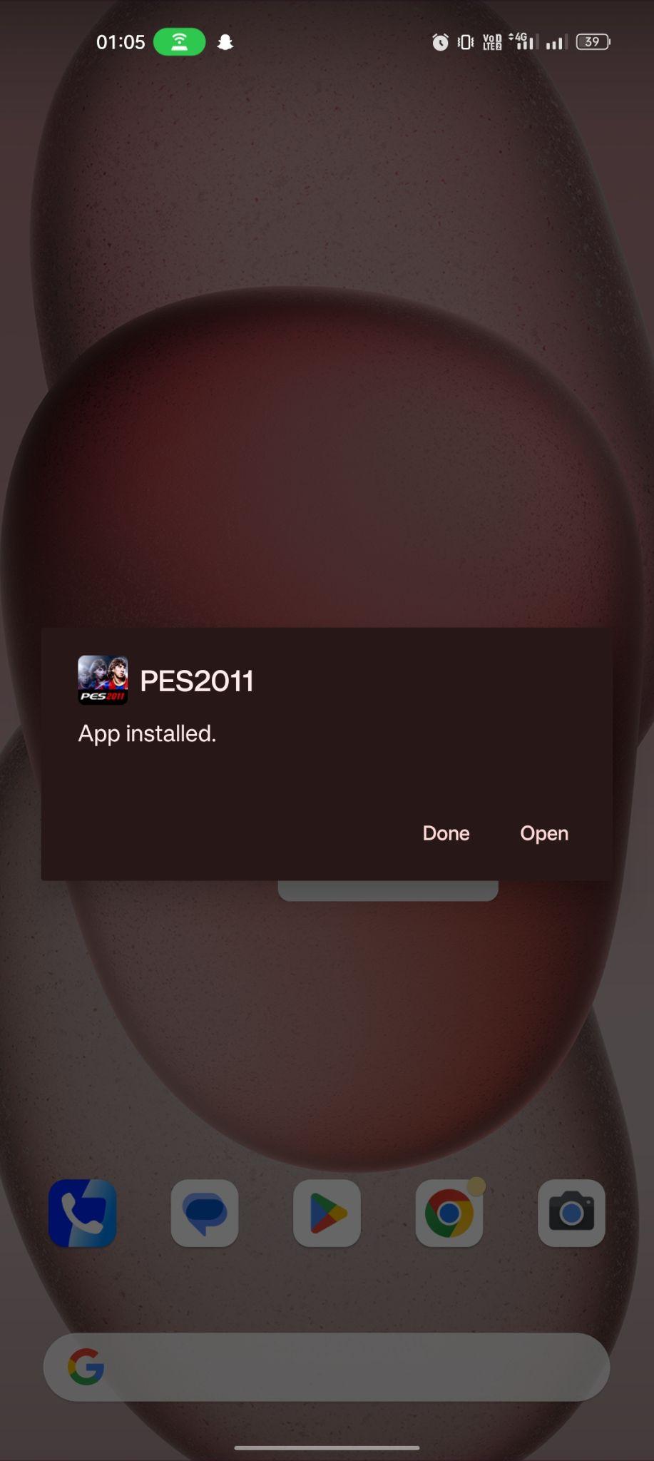 PES 2011 apk installed