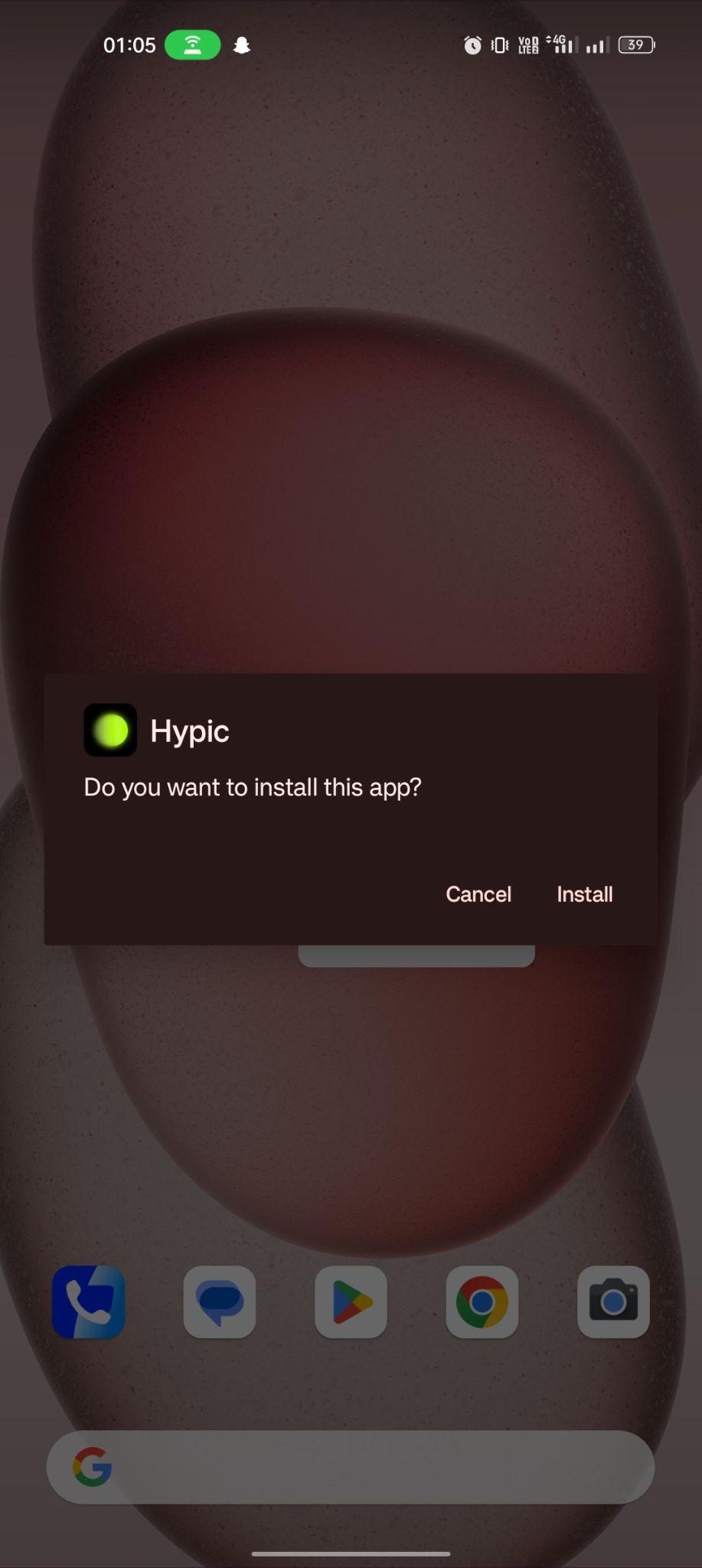 click on install