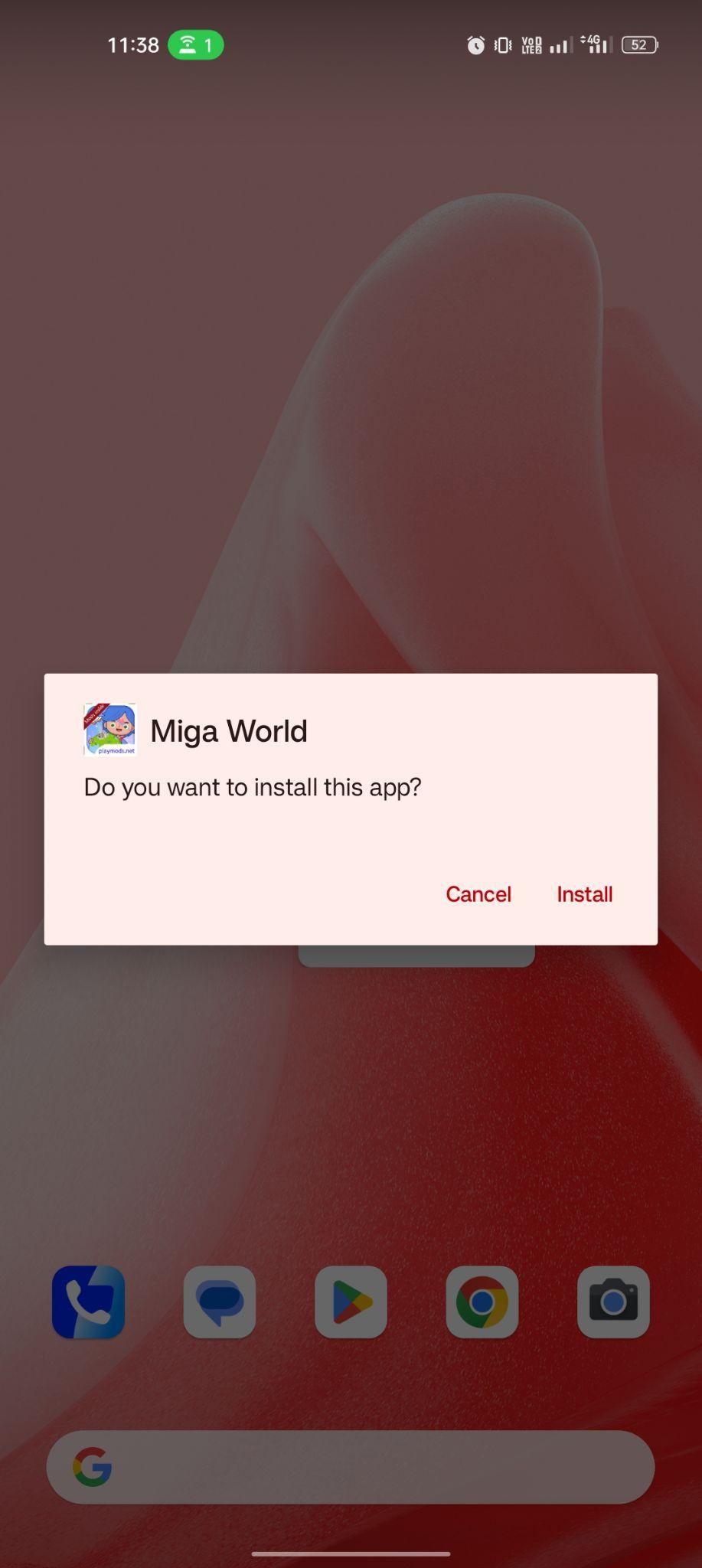 click on install