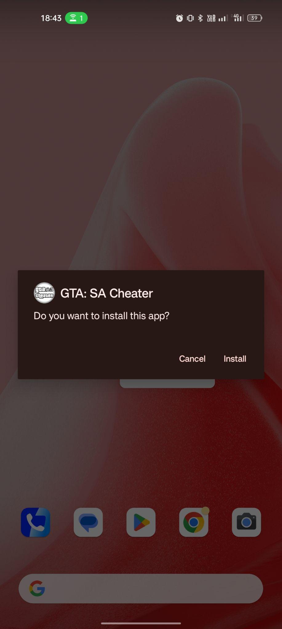 click on install