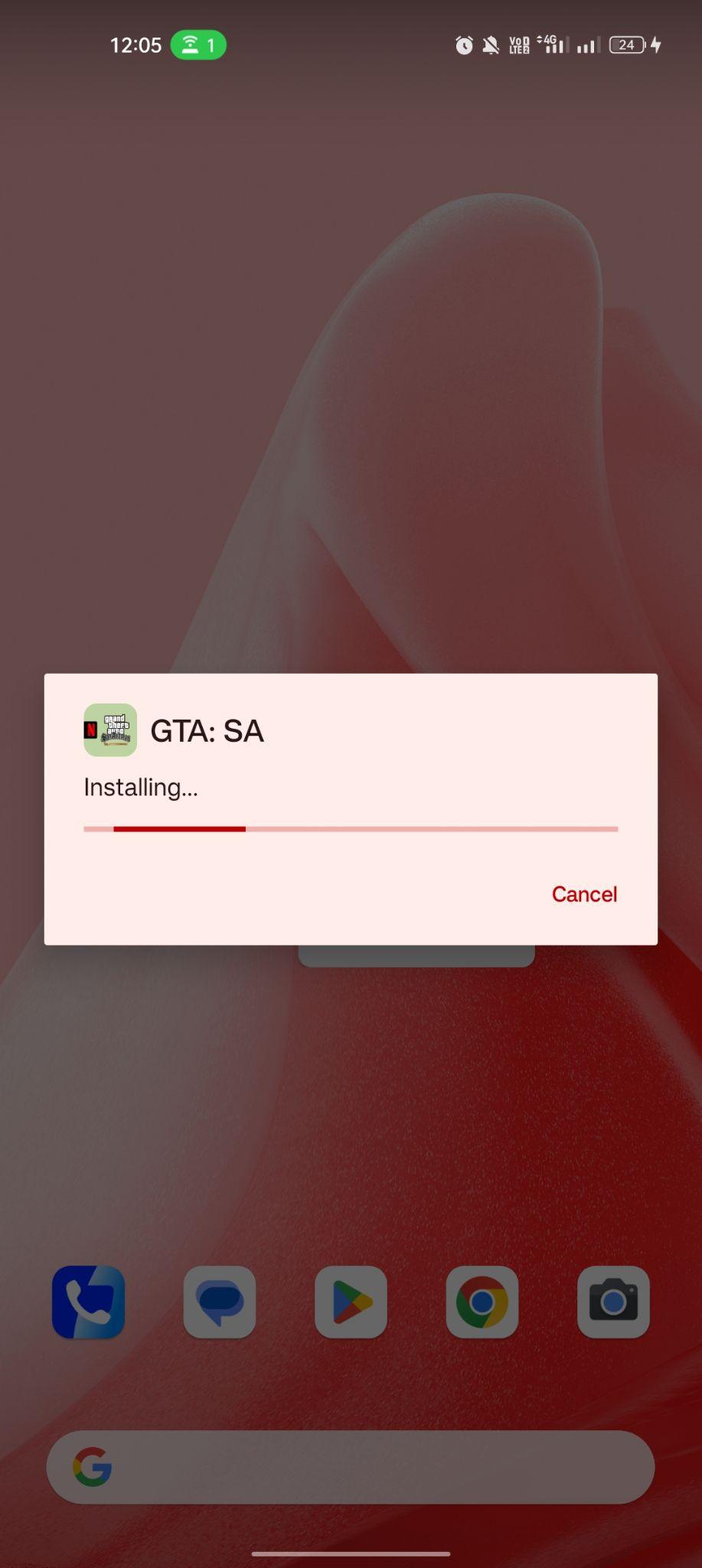 GTA San Andreas NETFLIX apk installing