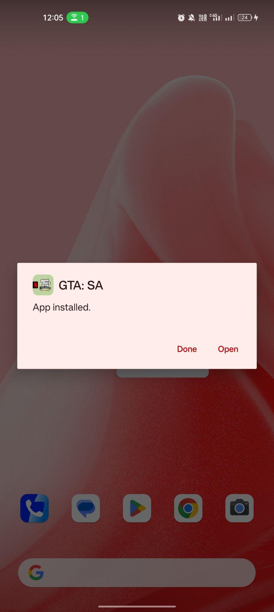 Apk di GTA San Andreas NETFLIX installato