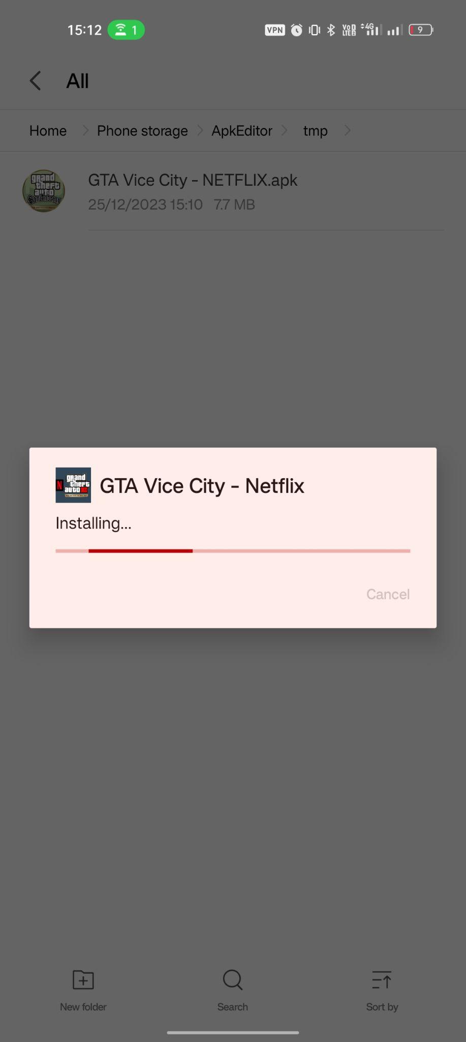Instalación de GTA: Vice City - Netflix apk