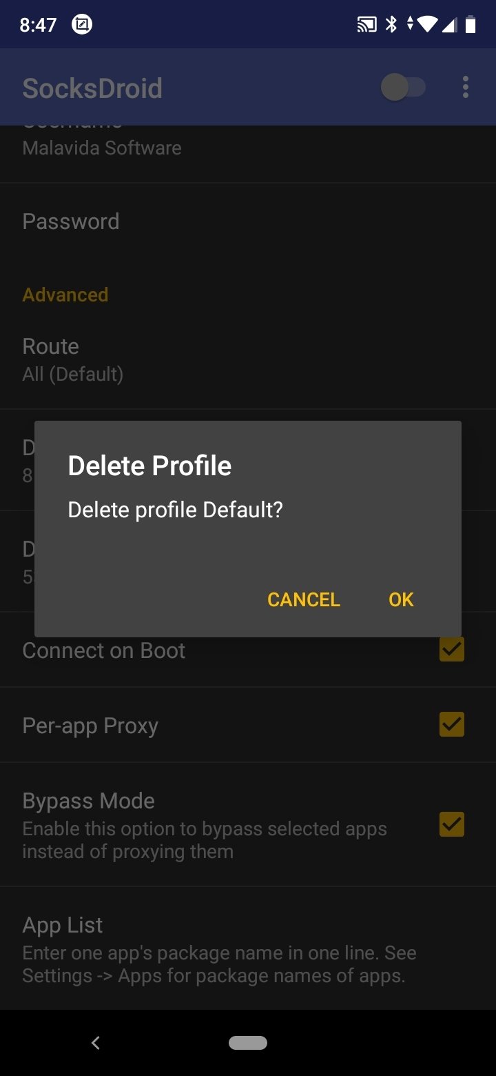 SocksDroid screenshot