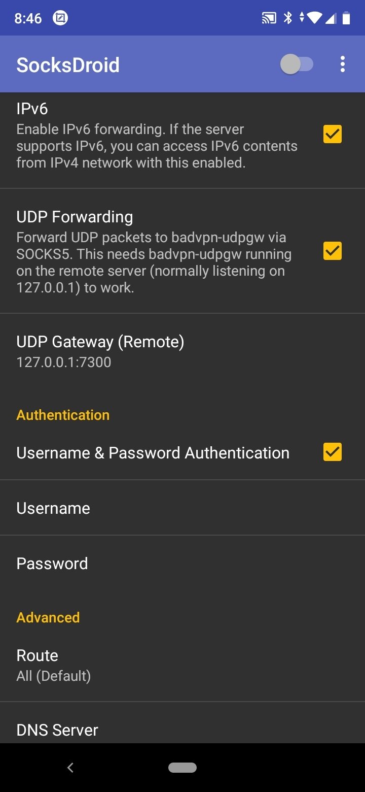 SocksDroid screenshot