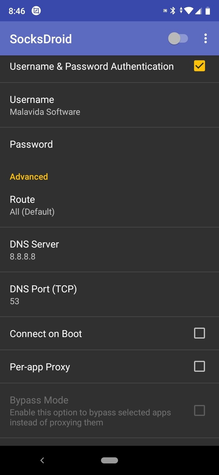 SocksDroid screenshot