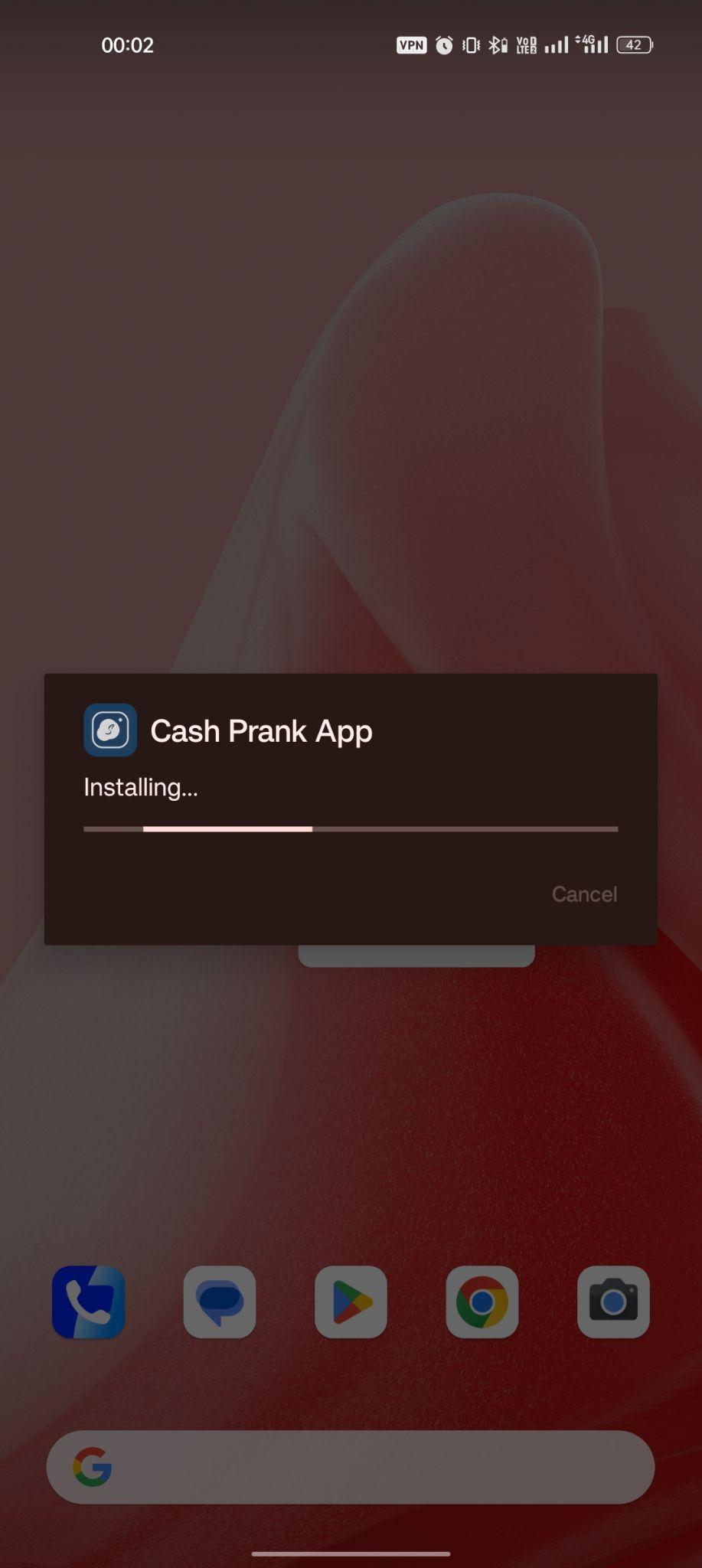 Hard Prank apk installing